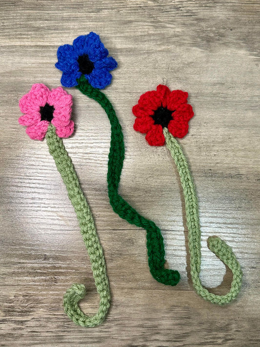 Hand Made Flower Yarn Book Mark