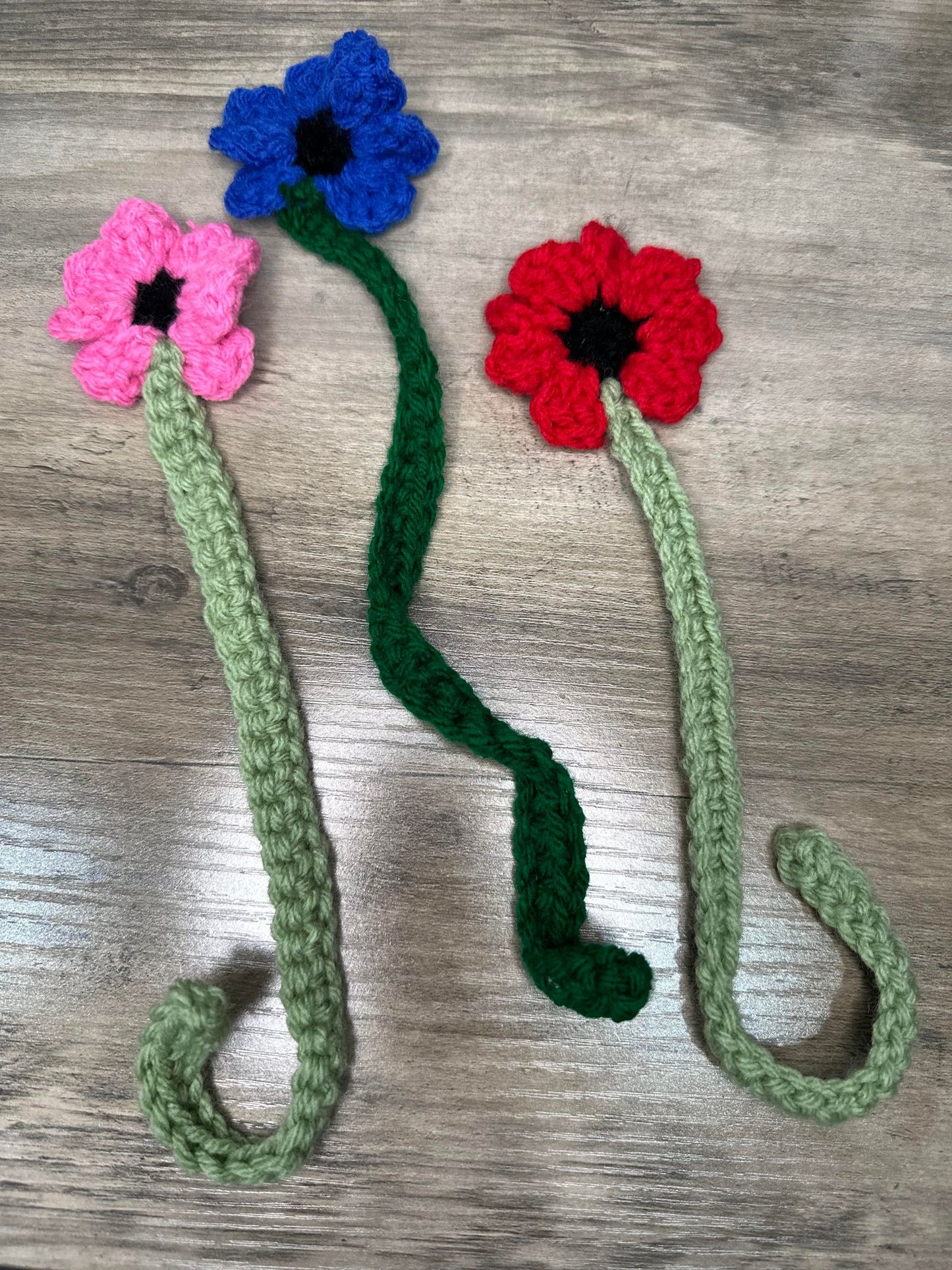 Hand Made Flower Yarn Book Mark